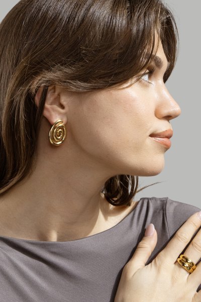 Resin Ørepynt - 18k Gold Plated