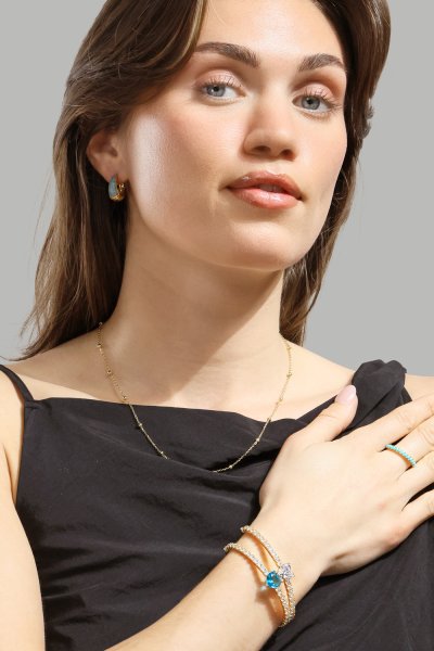 Blue Pearl Elegance Ring - 18k Gold Plated