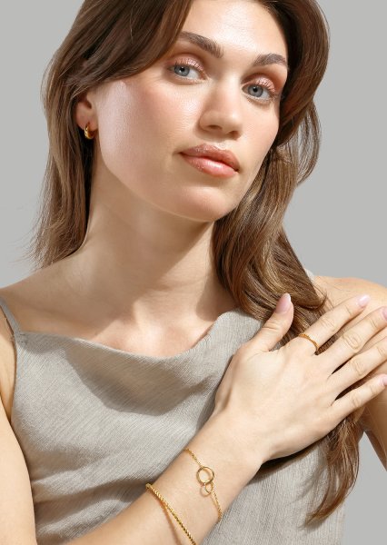 Armbånd Duo Rings - 18k Gullbelagt