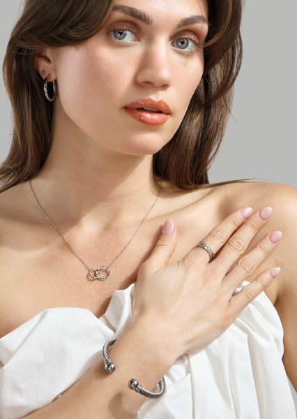 Ring Raw Texture - Silver Plated