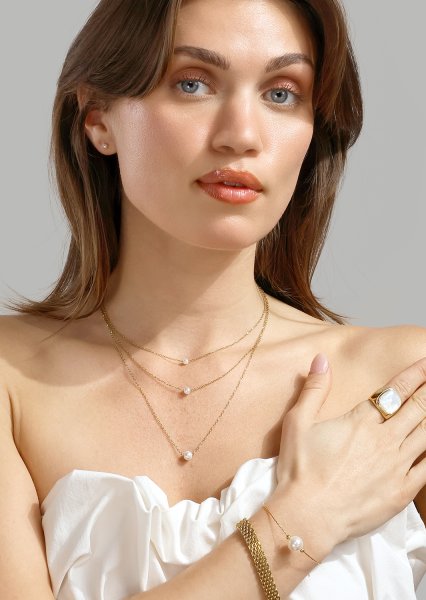Halskjede Pearl Grace – 18k Gold Plated