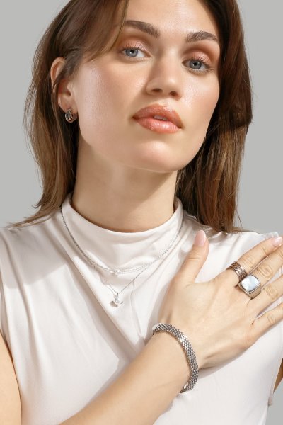 Kjede North Pearl - Silver Plated