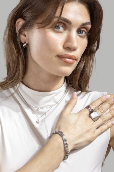 Kjede North Pearl - Silver Plated