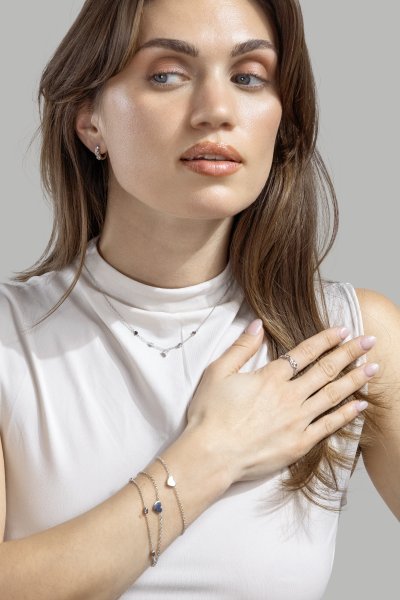 Armbånd Heart Chain – Sølvbelagt