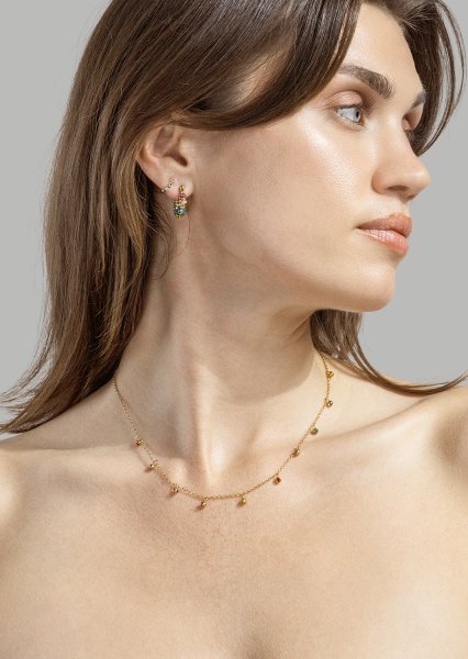 Colored Pearl Hoop Ørepynt - 18k Gold Plated