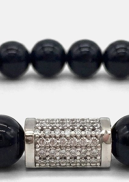 Perlearmbånd Obsidian Valor