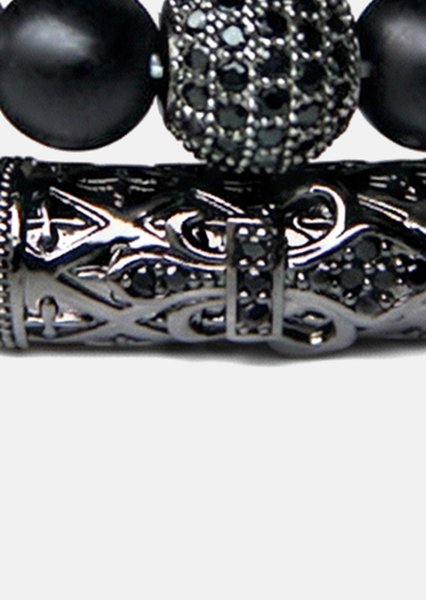 Perlearmbånd Obsidian Crown