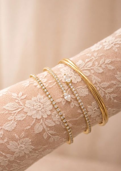 Armbånd Lumière Spark Stack - 18k Gold Plated