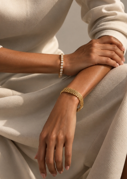 Armbånd Gloria Band 4mm - 18k Gullbelagt