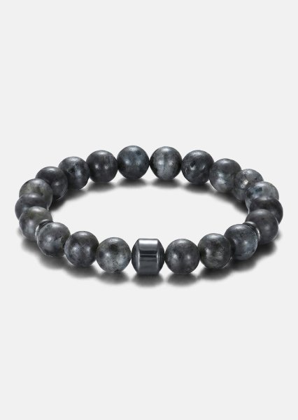 Perlearmbånd Obsidian Charm