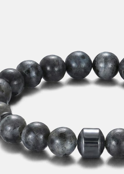 Perlearmbånd Obsidian Charm