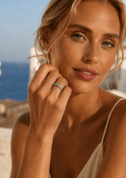 Blue Pearl Elegance Ring - 18k Gullbelagt