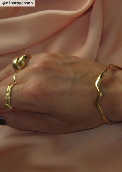 Ring Bold Flow - 18k Gullbelagt