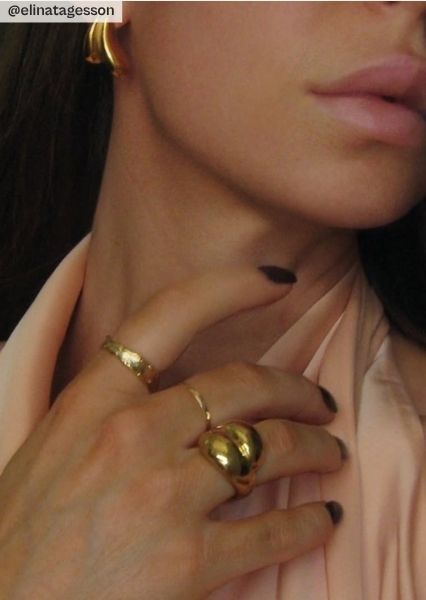 Ring Raw Texture - 18k gullbelagt