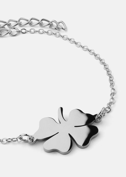 Golden Clover Charm Bracelet - Sølvbelagt
