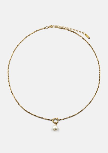 Halskjede Opal Circle Necklace- 18k Gullbelagt