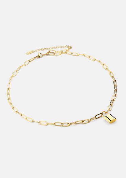 Halskjede Golden Lock – 18k Gullbelagt