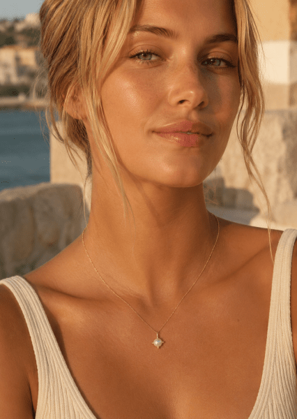 Kjede North Pearl - 18k Gullbelagt