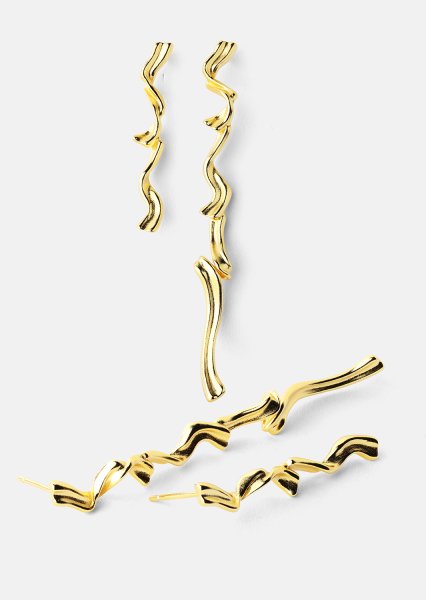 Øredobb Flow - 18k Gold Plated