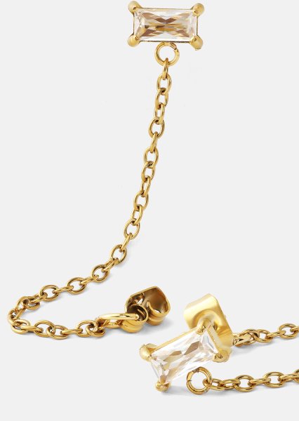 Øredobb Light Crystal Drip - 18k Gullbelagt