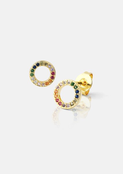 Øredobber Prism Halo - 18k Gullbelagte