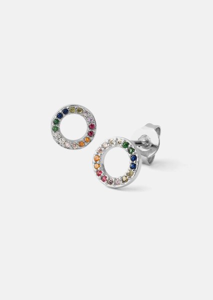 Øredobber Prism Halo - Silverplated