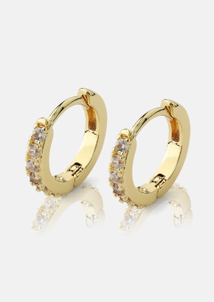 Øredobber Crystal Hoops - 18k Gullbelagte
