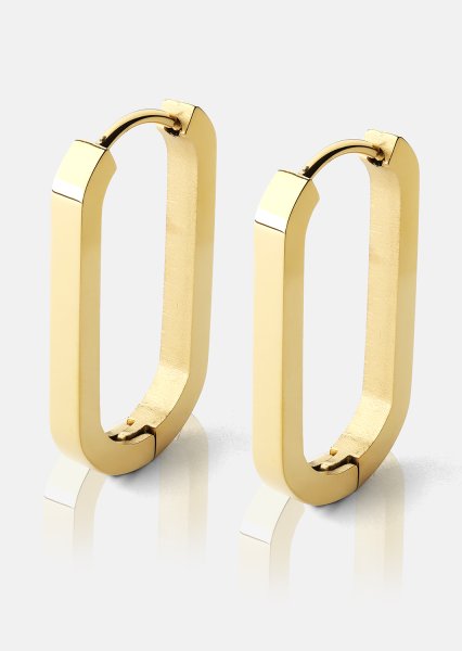 Øredobb Edge Hoops- 18k Gullbelagt