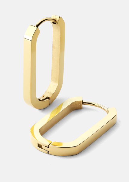 Øredobb Edge Hoops- 18k Gullbelagt