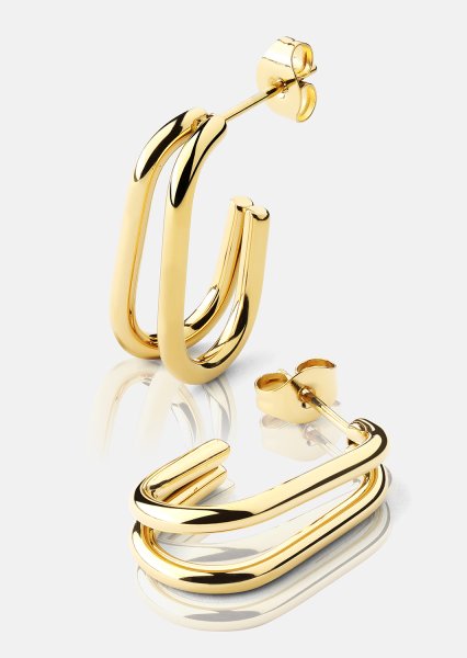 Øredobber Loop Duo – 18k Gullbelagte