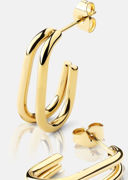 Øredobber Loop Duo – 18k Gullbelagte