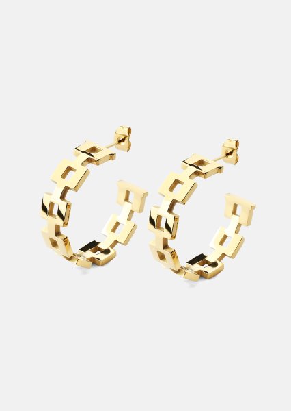 Øredobb GeoHoops - 18k Gullbelagt