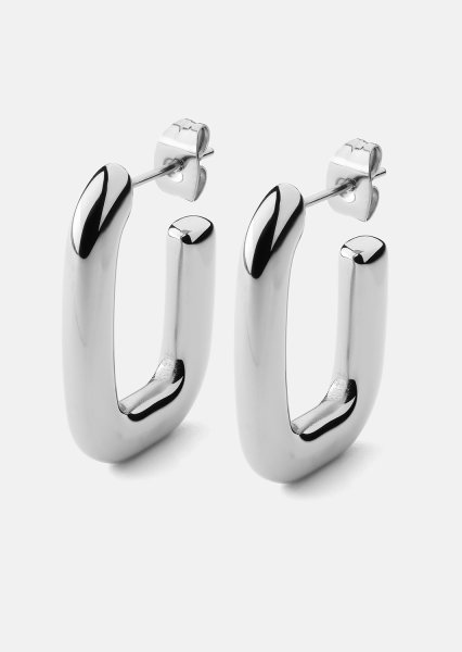 Øredobb Chunky Rectangle - Steel