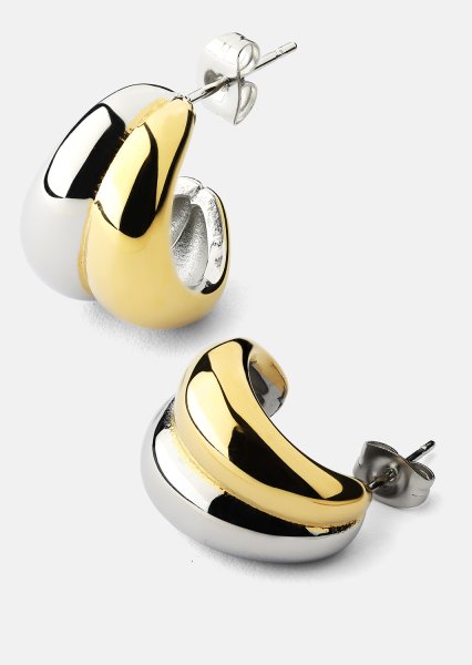  Ørepynt Dual Wave - 18k Gold Plated