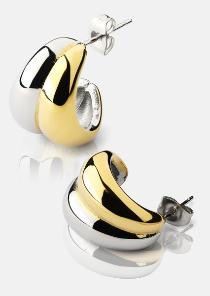  Ørepynt Dual Wave - 18k Gold Plated