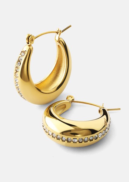 Øredobber Shine Hoops - 18k Gullbelagte
