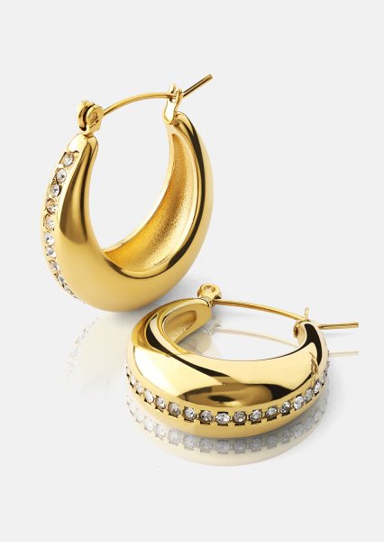 Øredobber Shine Hoops - 18k Gullbelagte