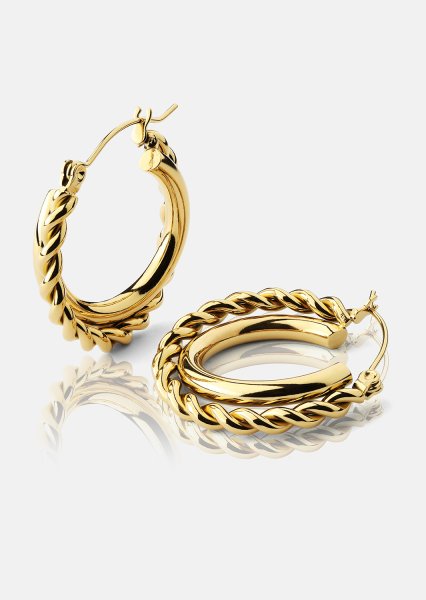 Øredobber Twist Elegance – 18k Gullbelagte