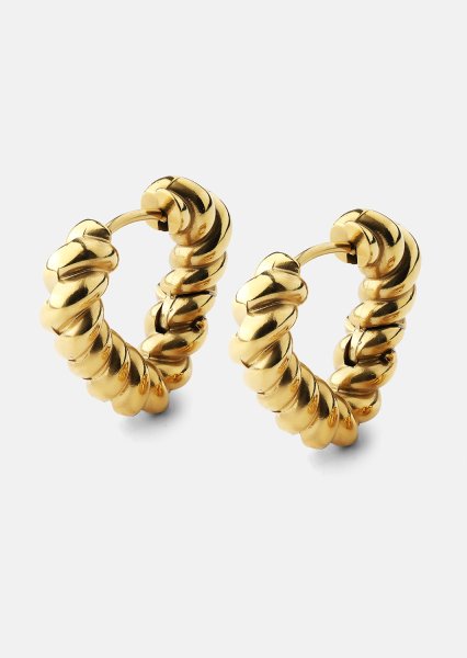  Øredobber Twisted Heart – 18k Gold Plated
