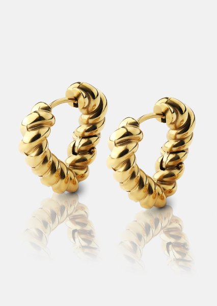  Øredobber Twisted Heart – 18k Gold Plated