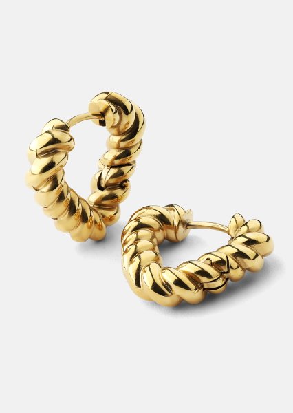  Øredobber Twisted Heart – 18k Gold Plated
