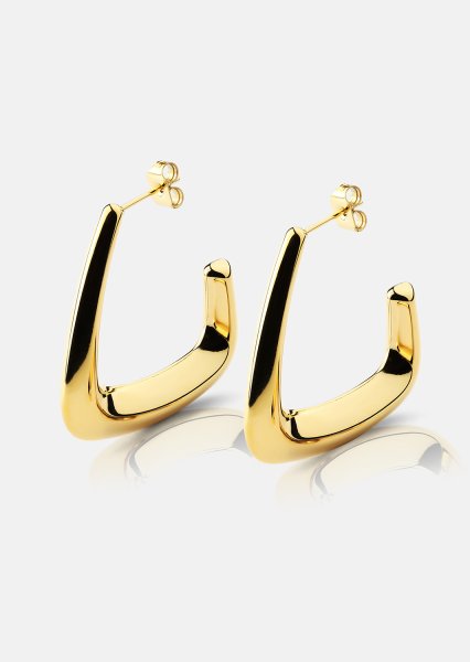 Øredobber Bold Curve – 18k Gullbelagte