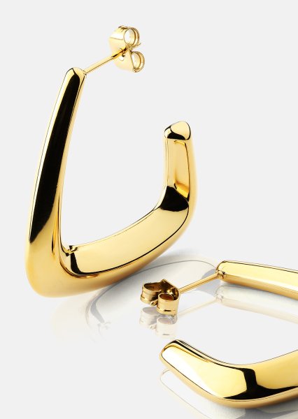 Øredobber Bold Curve – 18k Gullbelagte