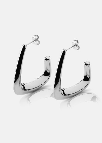 Øredobber Bold Curve – Sølvbelagte