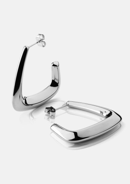Øredobber Bold Curve – Sølvbelagte