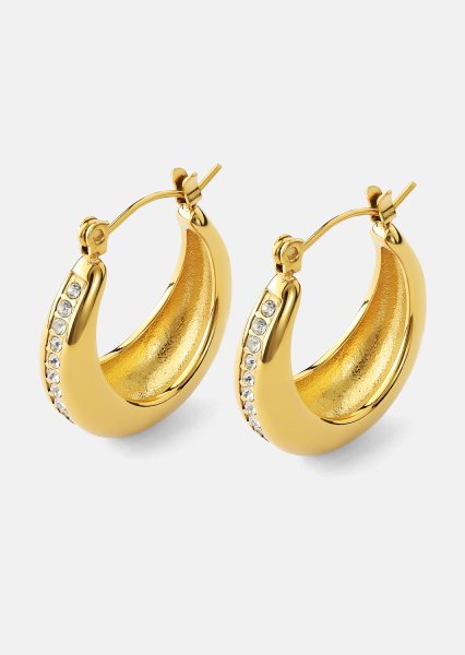 Øredobber Gleaming Curve – 18k Gullbelagte