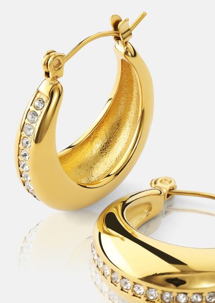 Øredobber Gleaming Curve – 18k Gullbelagte