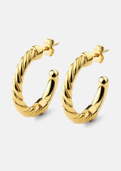 Øredobber Twistade Hoops – 18k Gullbelagte