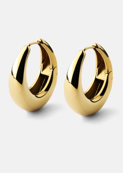 Øredobber Bold Curve – 18k Gullbelagte