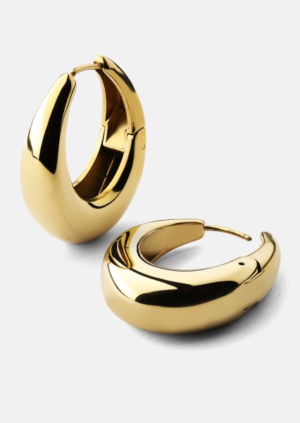 Øredobber Bold Curve – 18k Gullbelagte